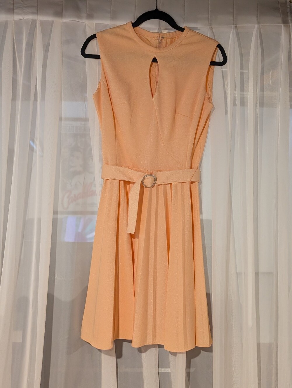 1960s Sparkly Peach Lurex Dress